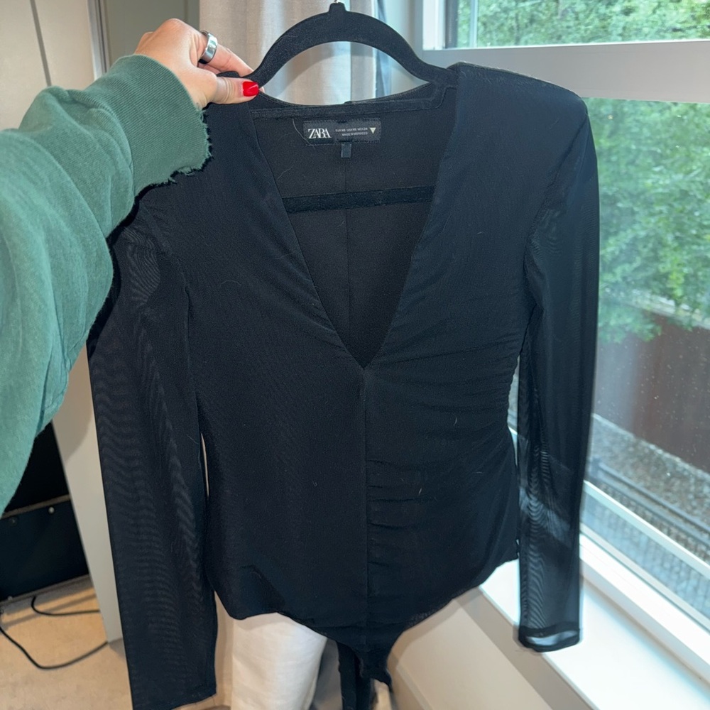 Zara Black Long Sleeve Top